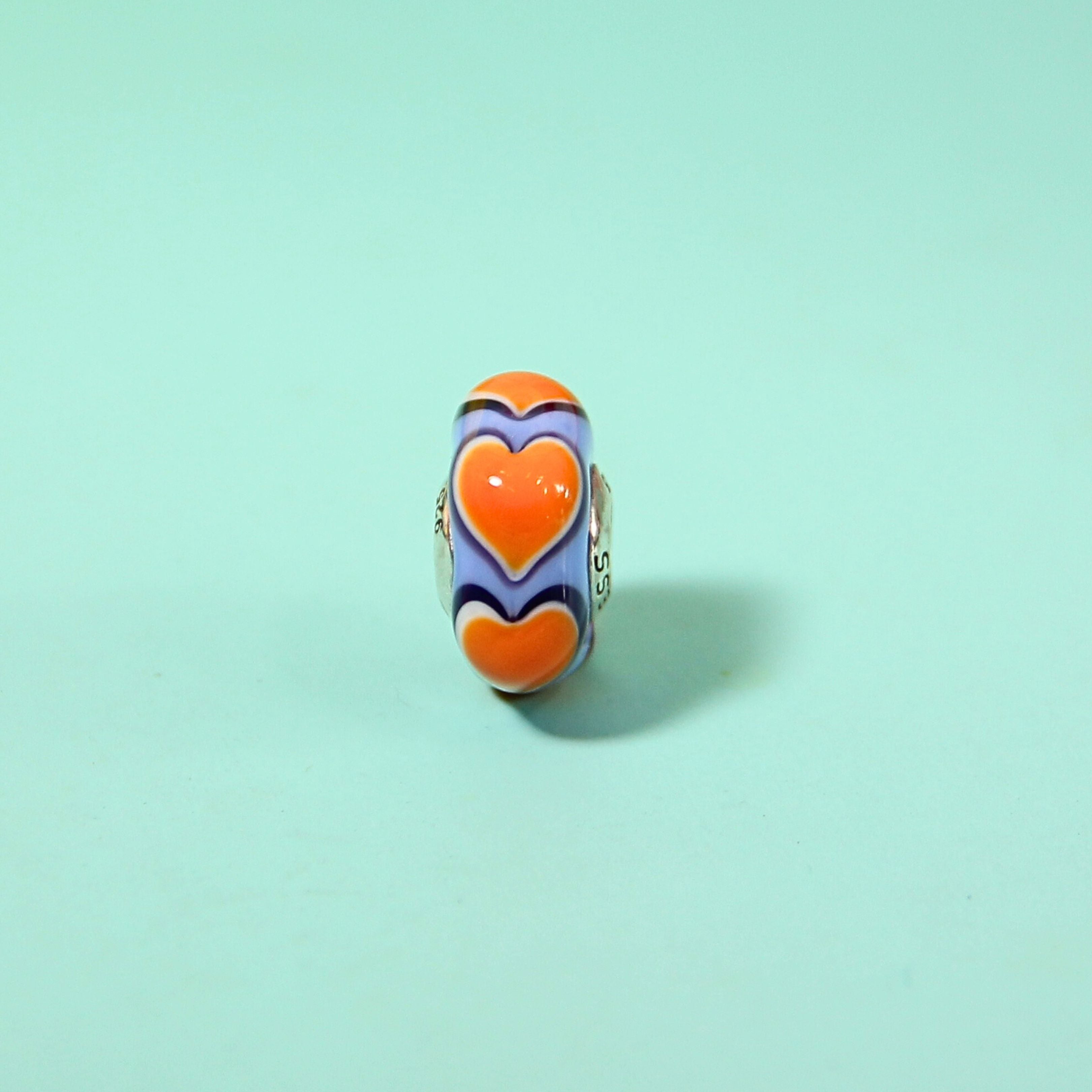 Marigold Heart Murano Bead