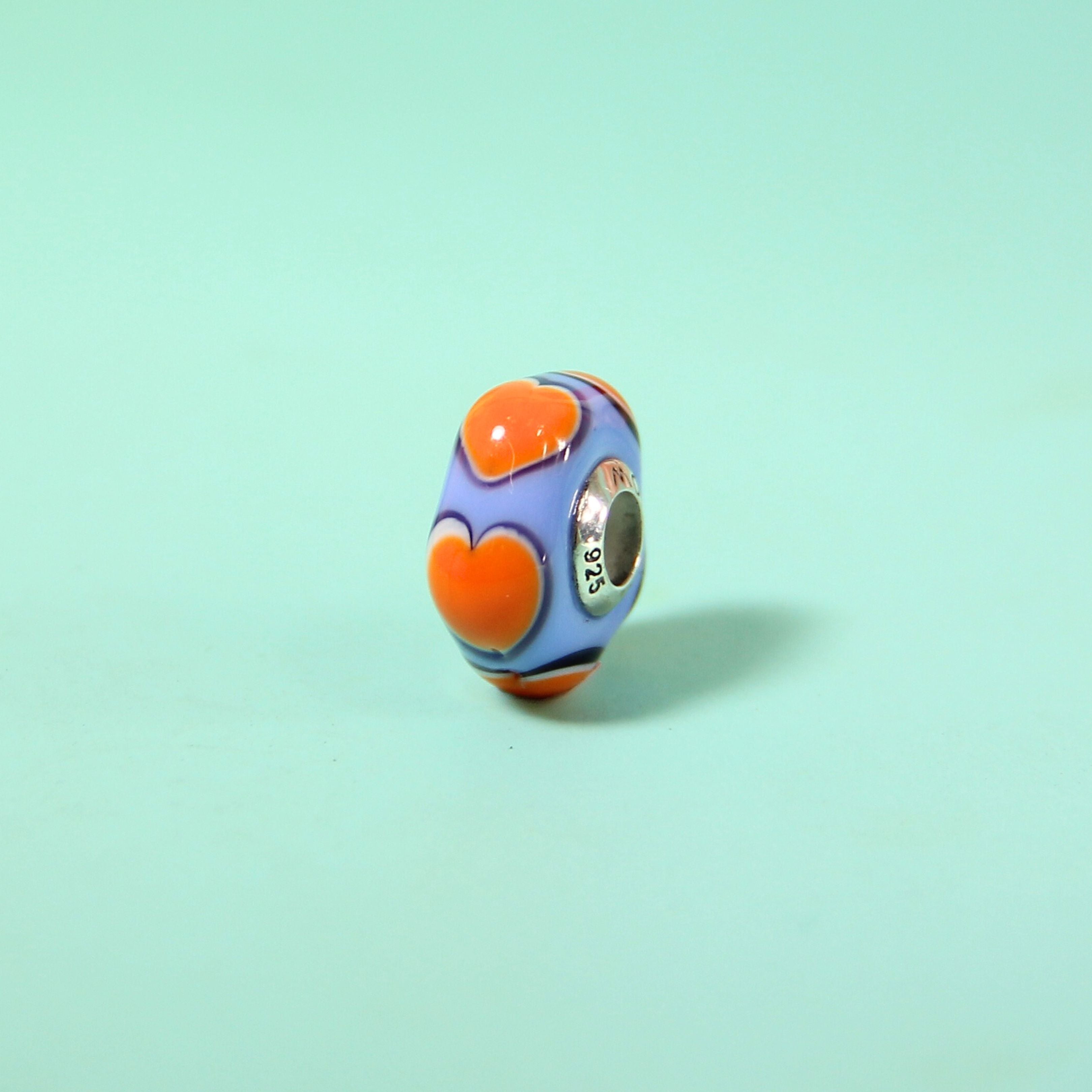 Marigold Heart Murano Bead