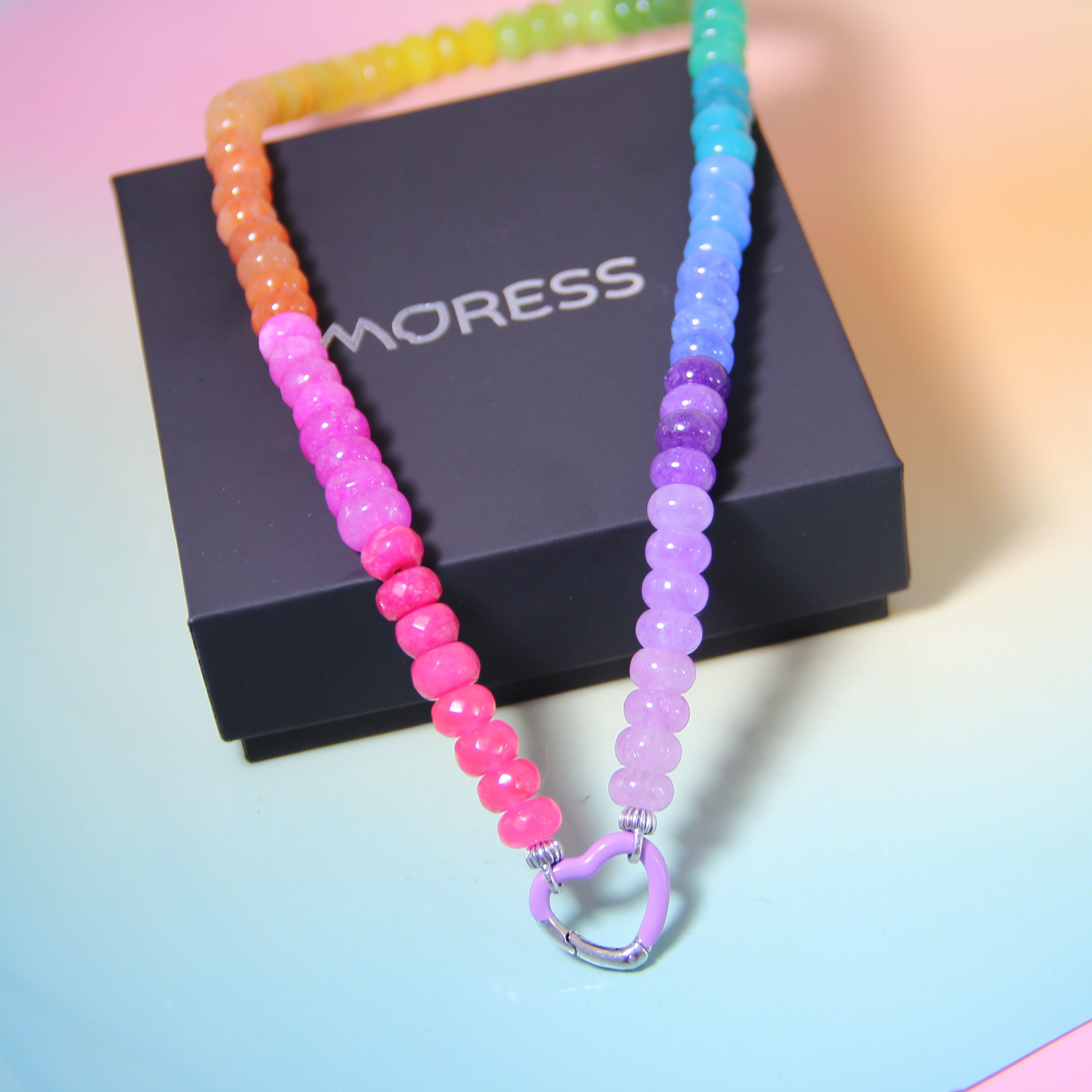 MoressPLAY Rainbow Quartz Necklace Set with Lock