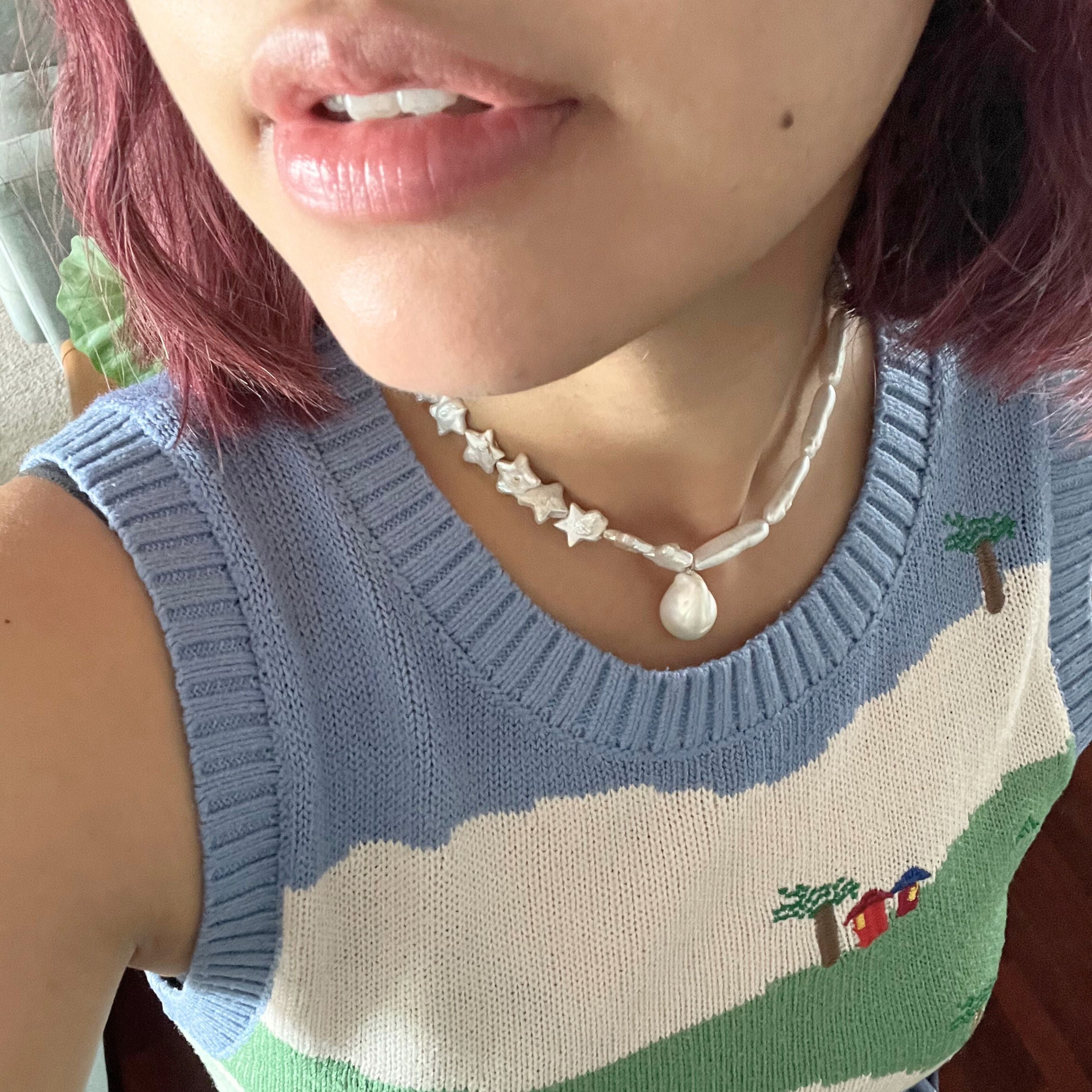 Star is Mine Pearl Necklace Set with Lock