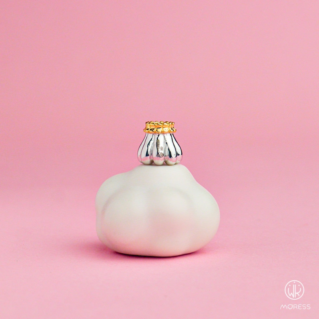 Modak Sweet Dumpling Bead with 14k Gold