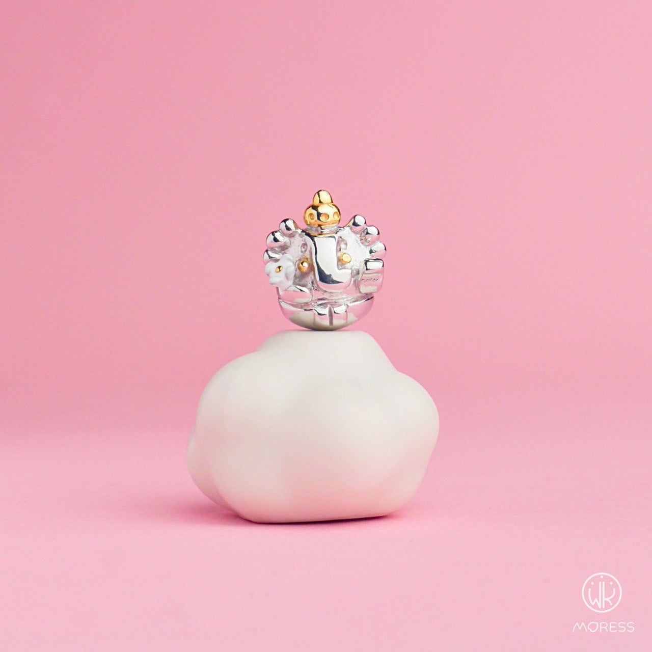 Ganesha Stopper Bead with 14K Gold