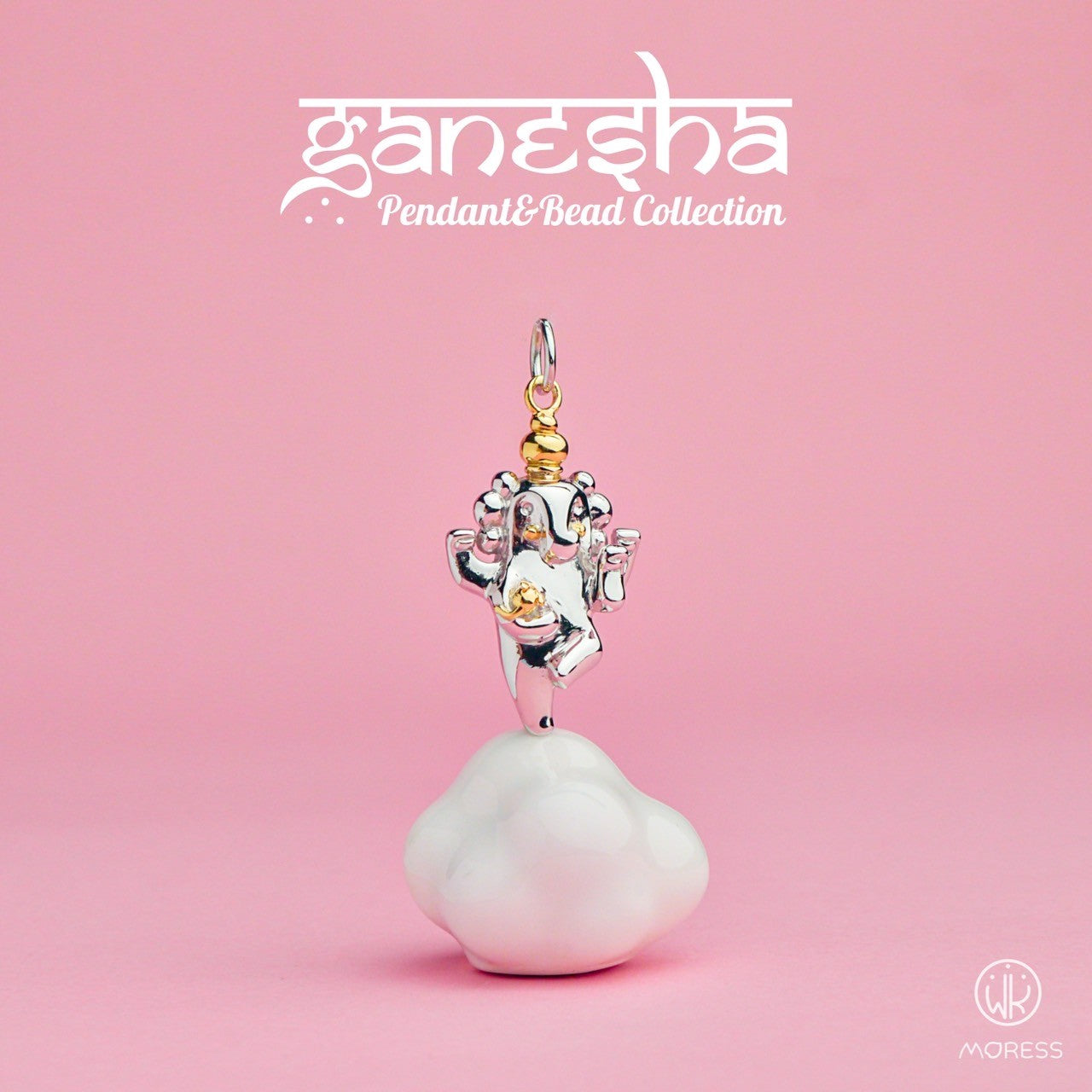 Ganesha Pendant with 14K Gold