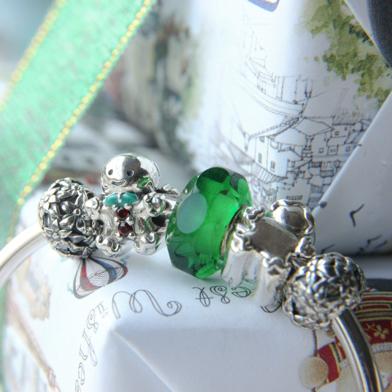 Gingerbread Man Bead- Engrave-able message