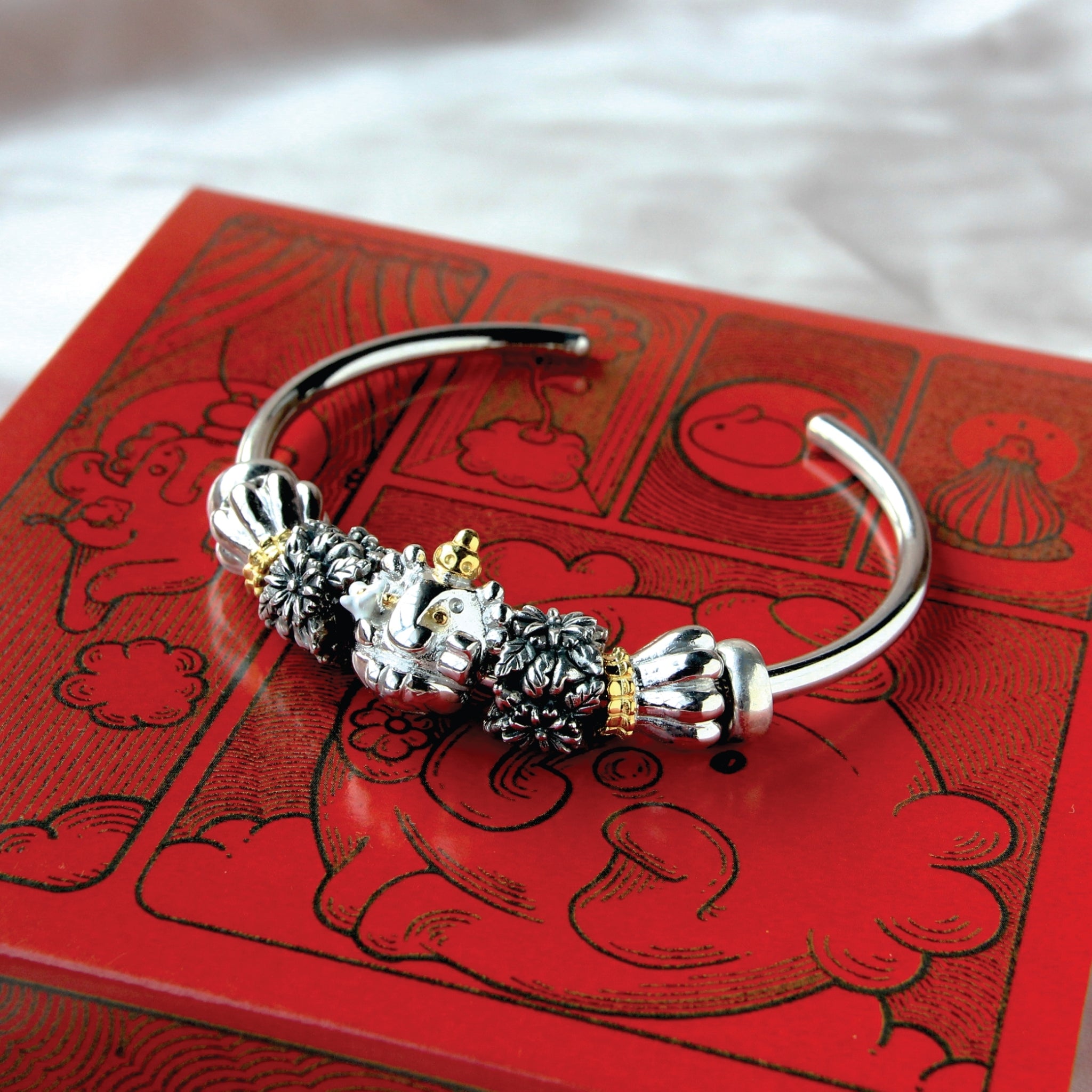 Ganesha Stopper Bead with 14K Gold