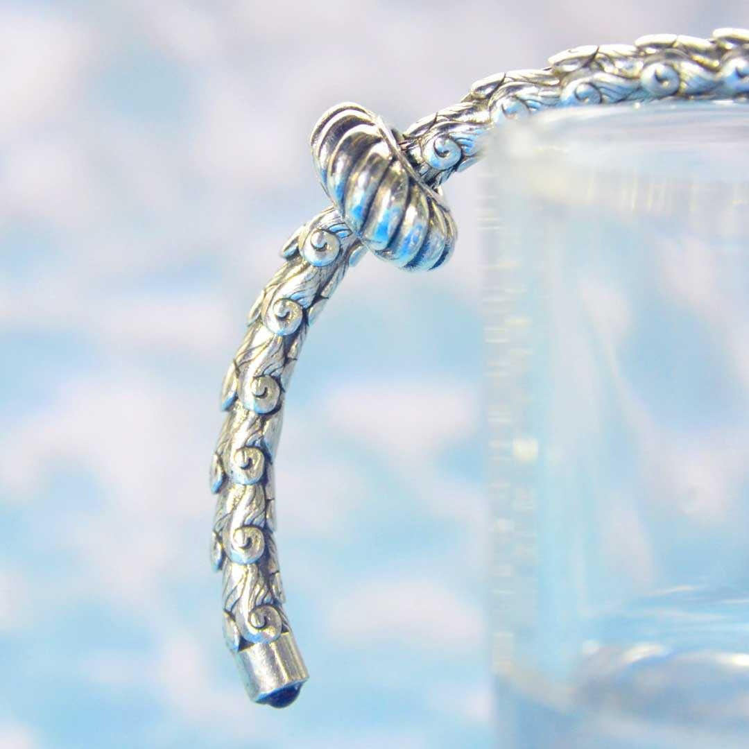 Ocean Waves Sterling Silver Open Bangle