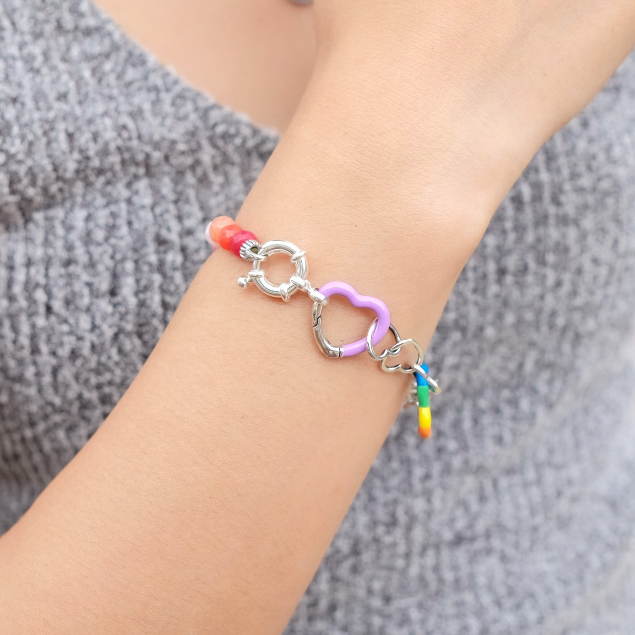 Rainbow Hearts Bracelet Set