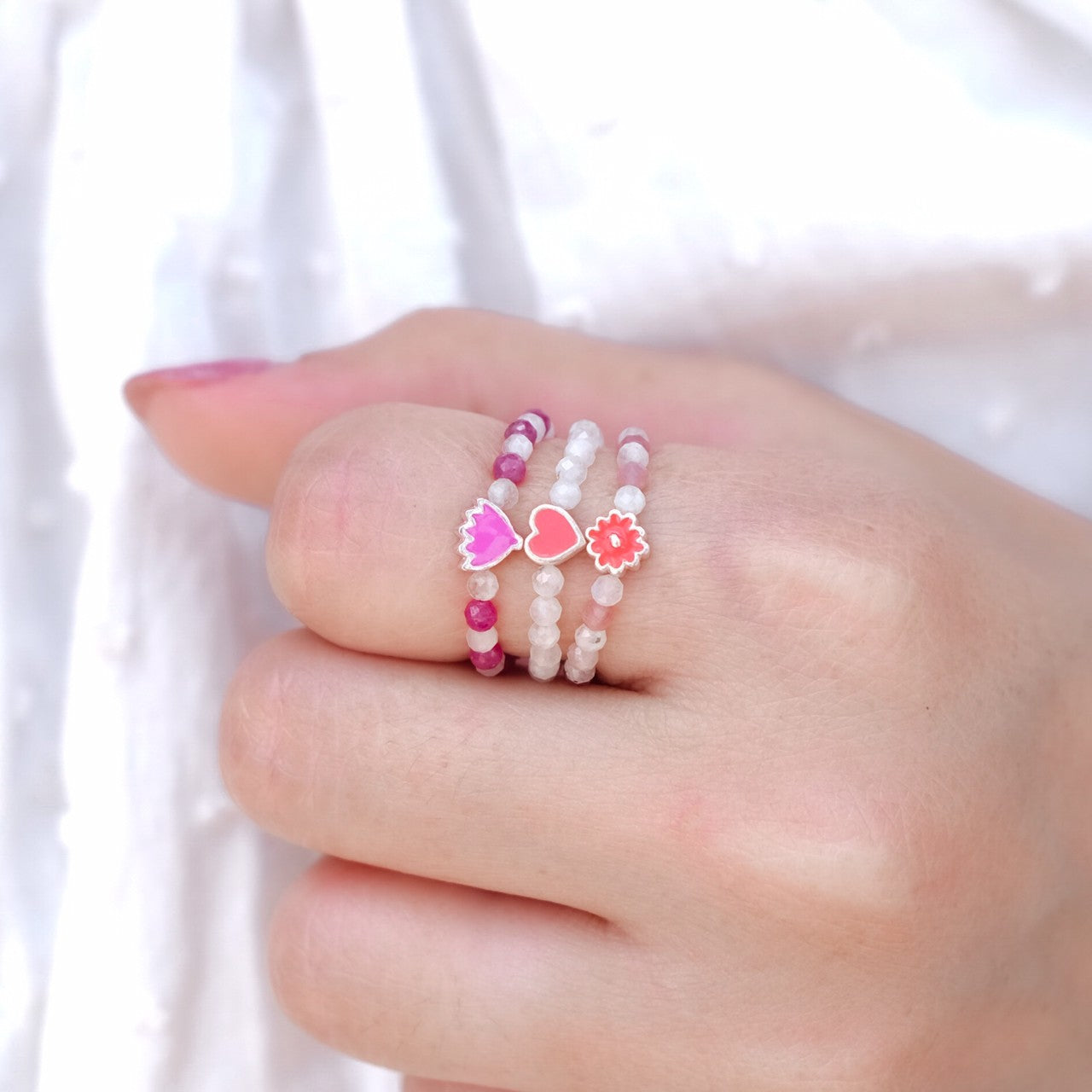 Moomin Flower Genuine Stones Ring