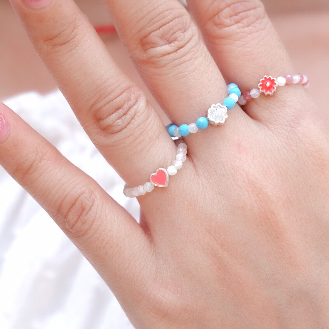 Moomin Heart Genuine Stones Ring