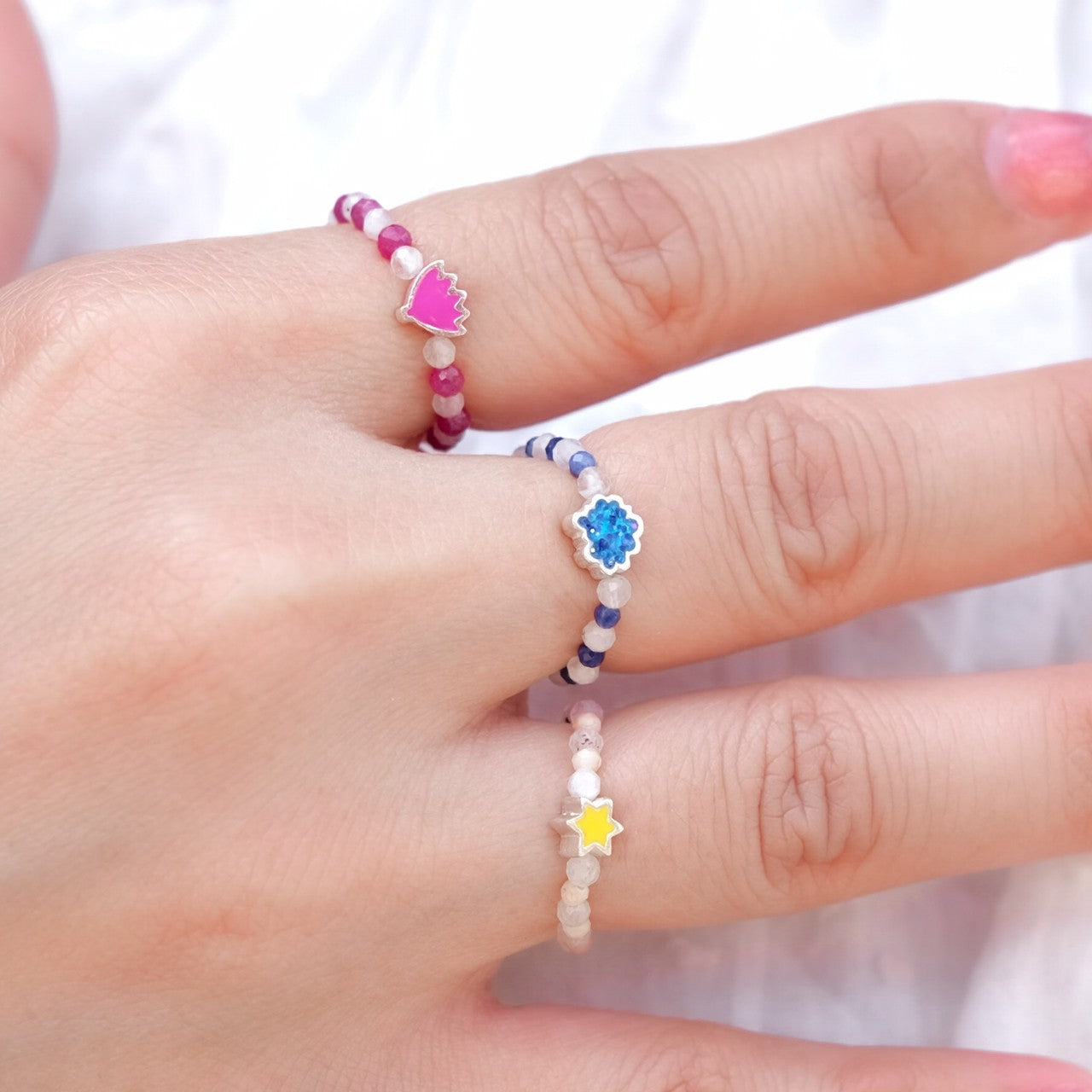 Moomin Flower Genuine Stones Ring