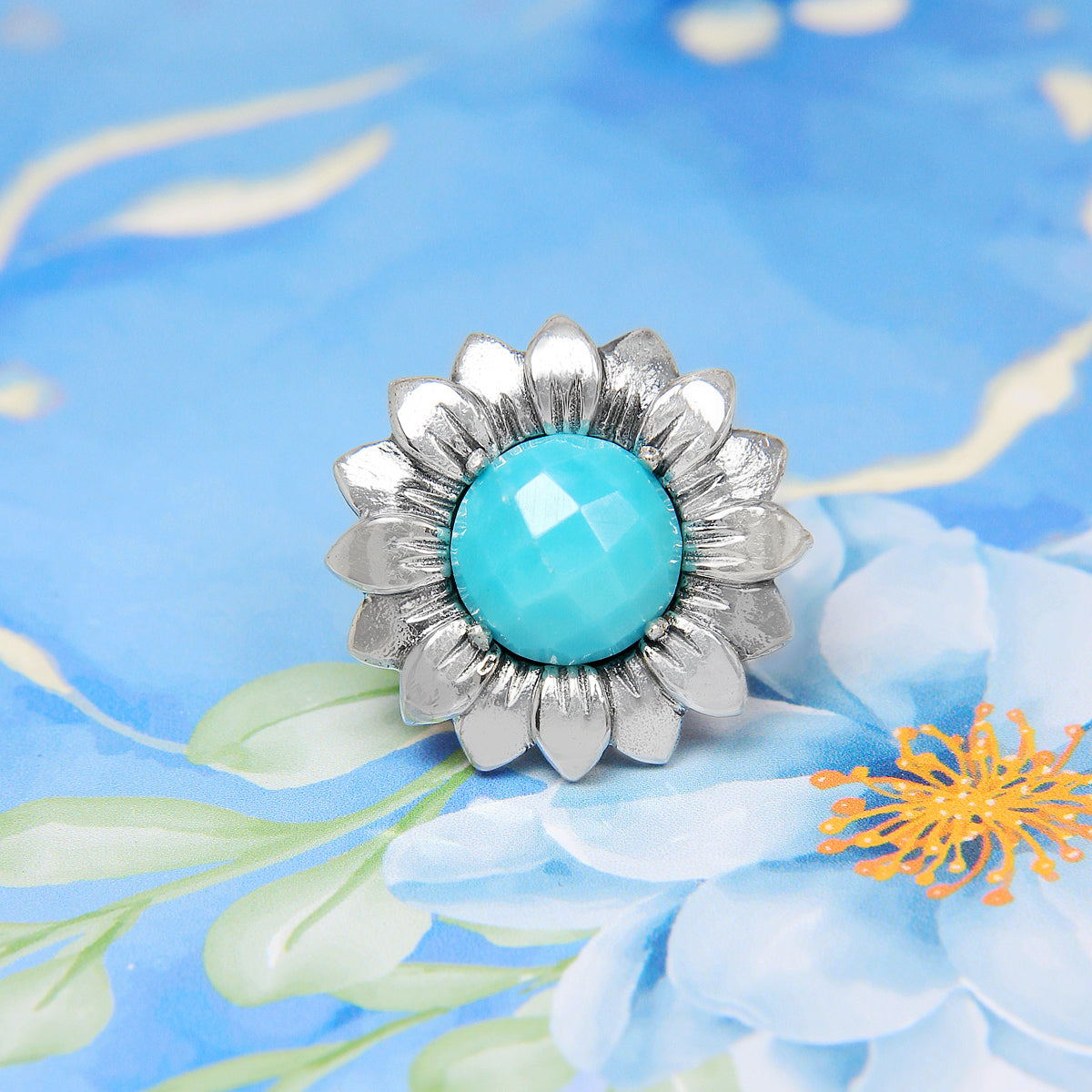 Turquoise Flower Stopper Charm