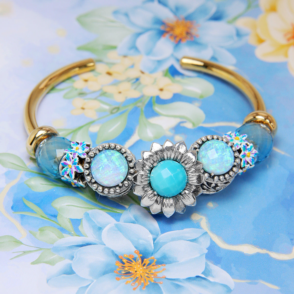 Turquoise Flower Stopper Charm