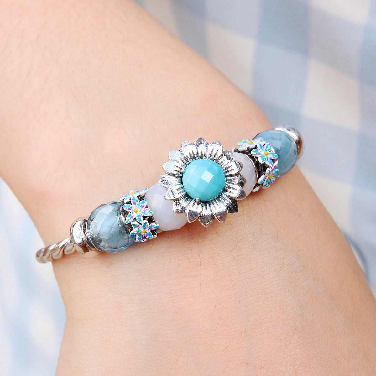 Turquoise Flower Stopper Charm