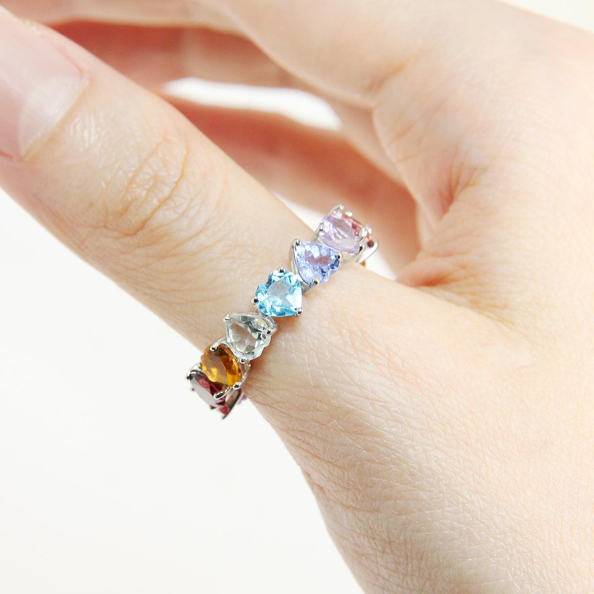 Infinity Rainbow Heart Ring