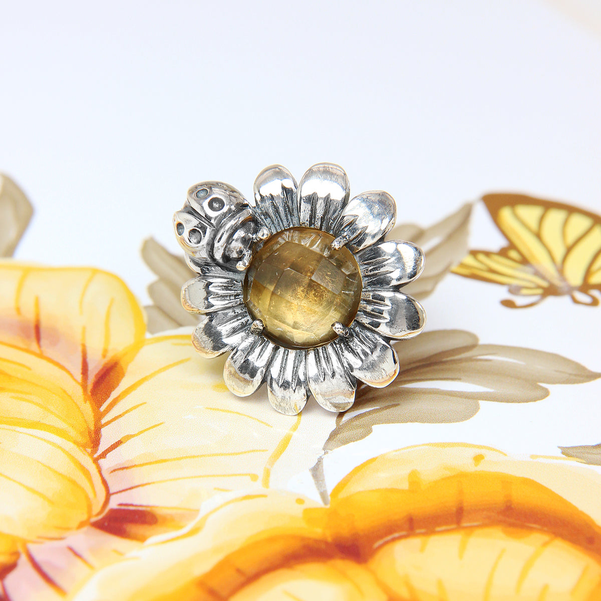 Daisy Citrine Stopper Charm