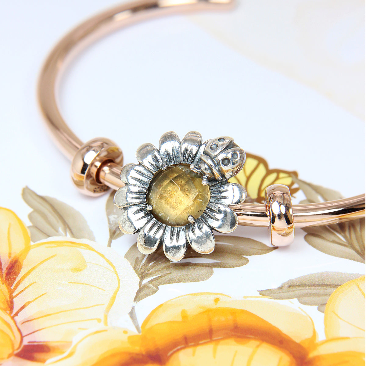 Daisy Citrine Stopper Charm