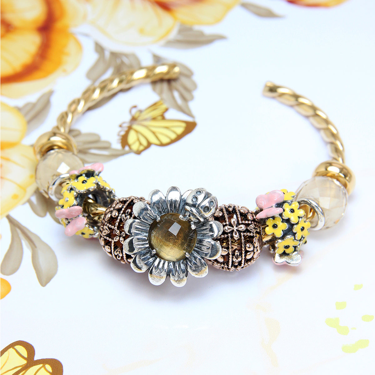 Daisy Citrine Stopper Charm