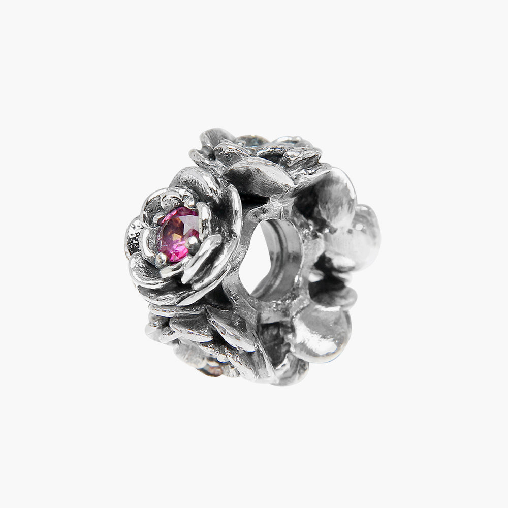 Camelia Flower Pink Topaz Spacer