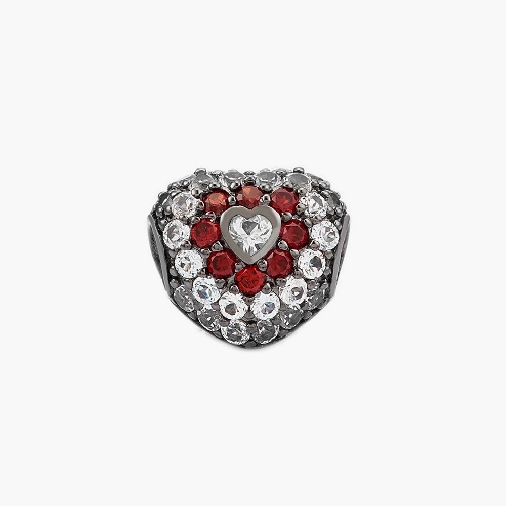 Garnet Heart Bead