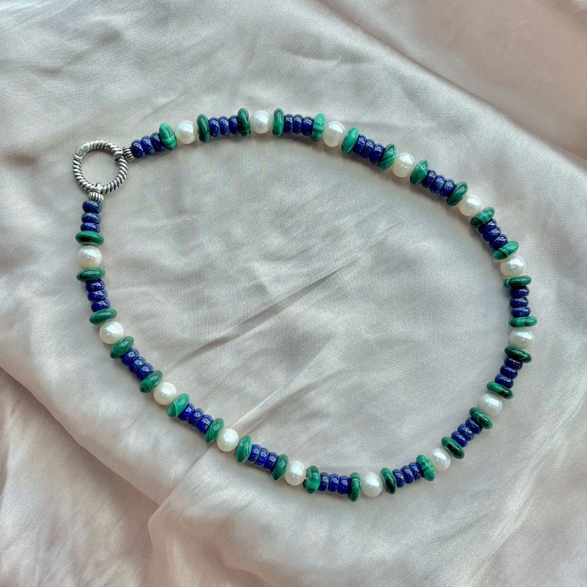 Prestige PLAY Necklace With Lapis  Lazuli,Malachite and Pearl