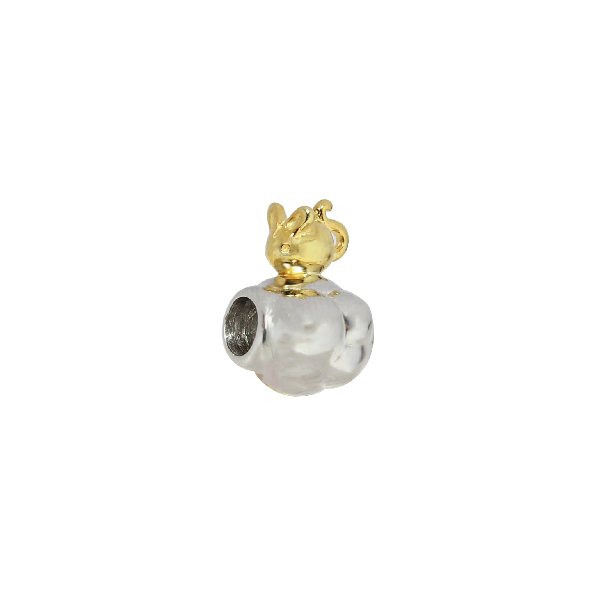 Golden Mouse on Cloud Bead with 14k Gold