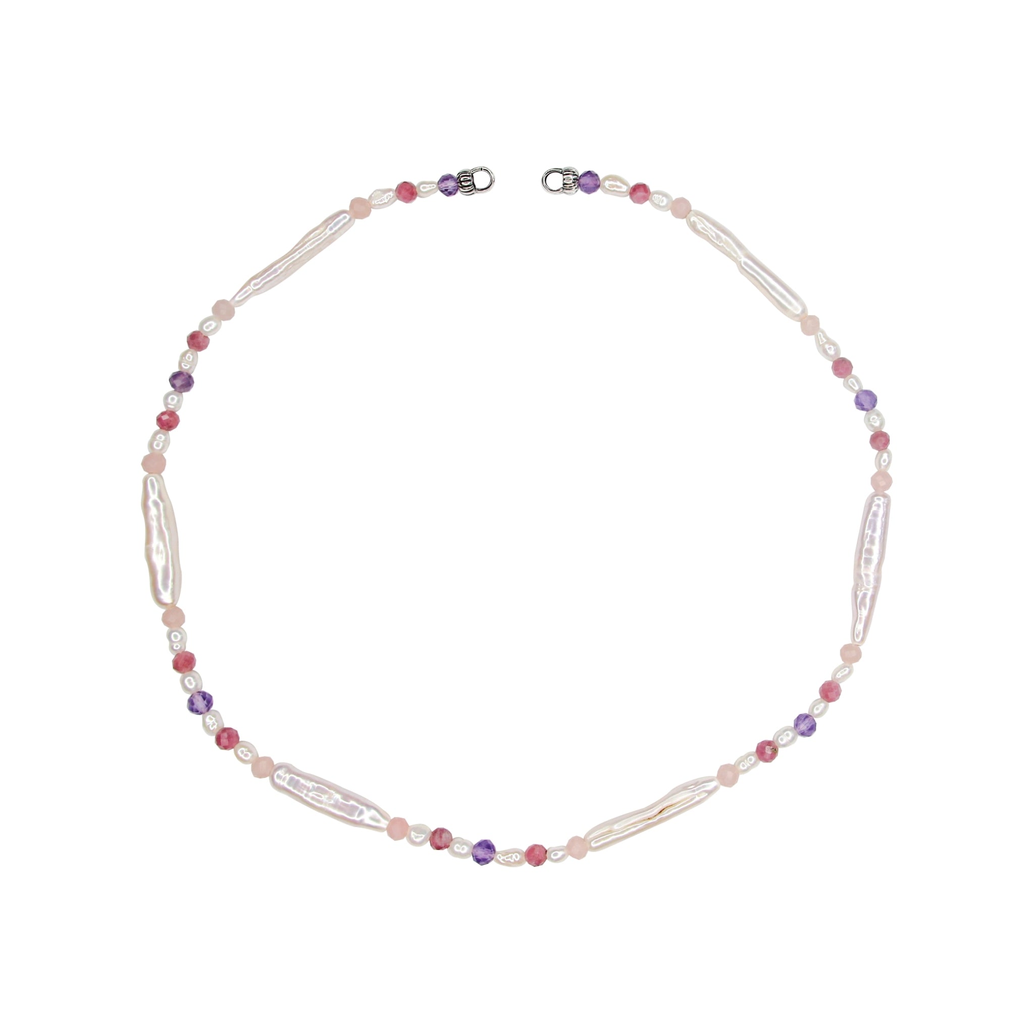 Mixed Pink Tourmaline Stone Necklace