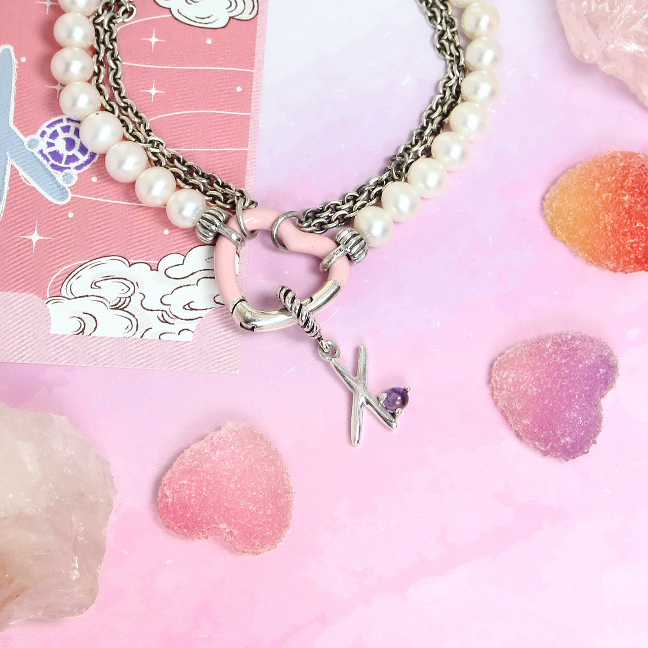 The Groke and Hattifatteners Swarovski Crystal Bracelet - Moress Charm -  The Official Moomin Shop