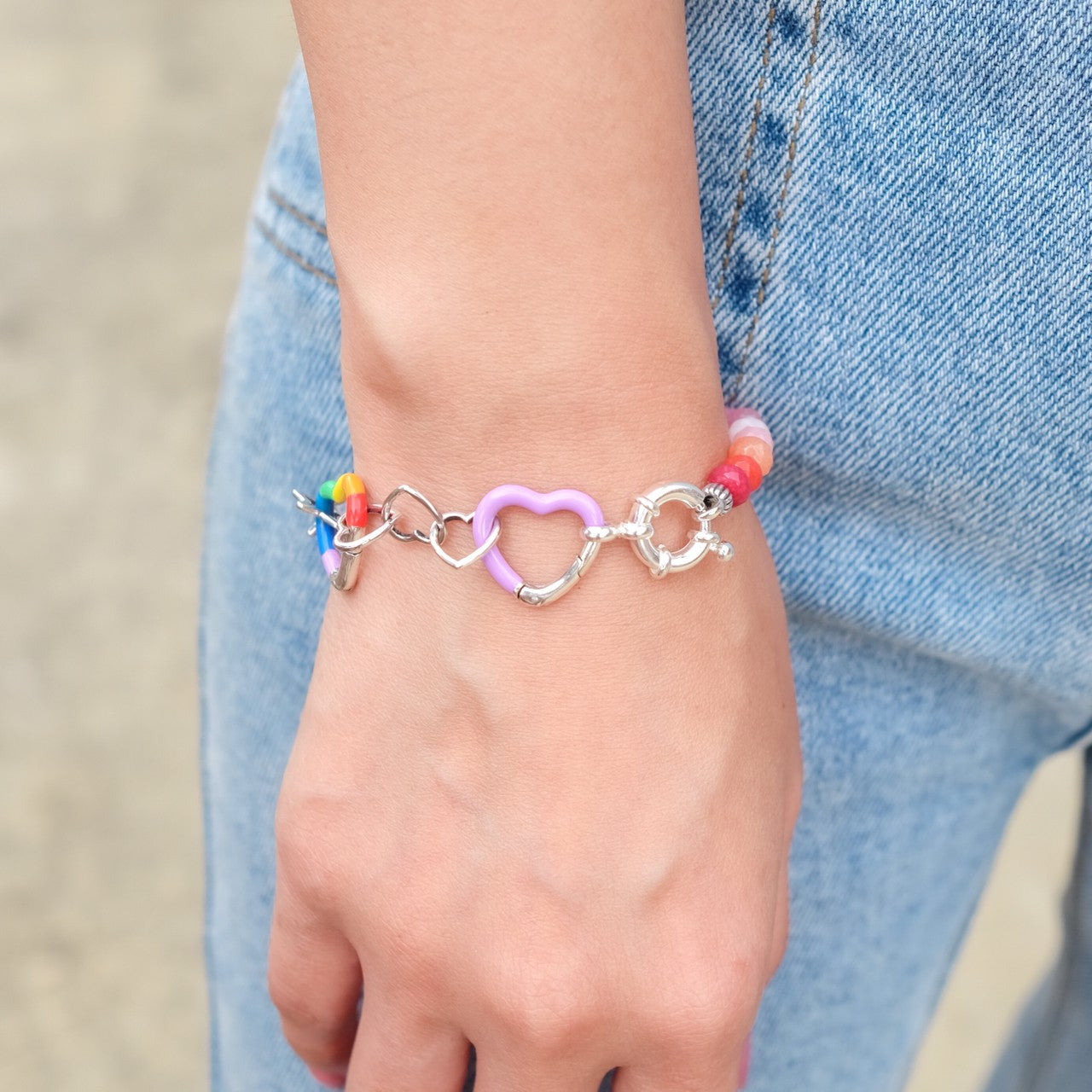 Rainbow Hearts Bracelet Set