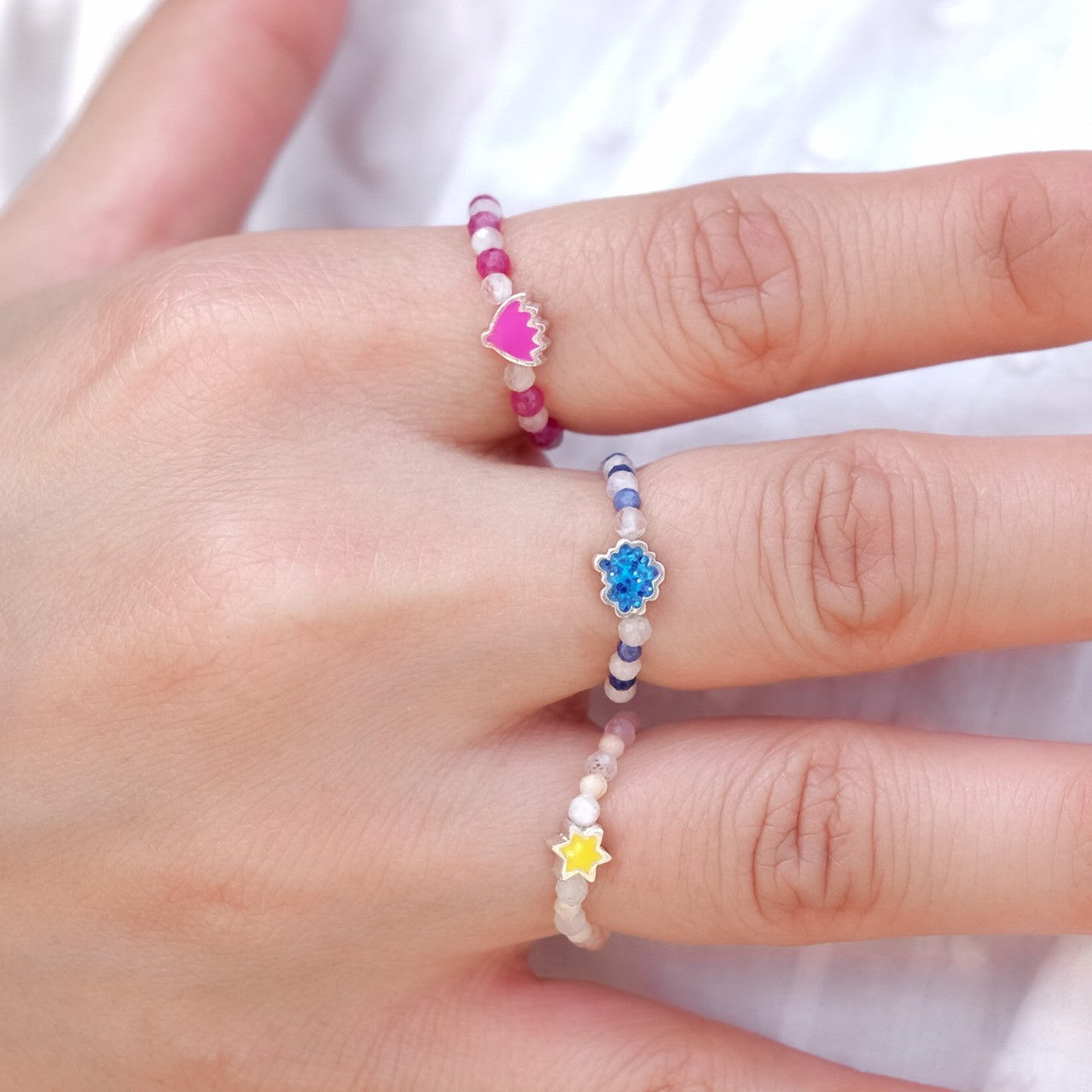 Moomin Flower Genuine Stones Ring