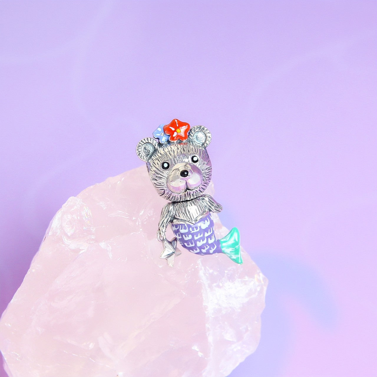 Purple Teddy Mermaid Bead