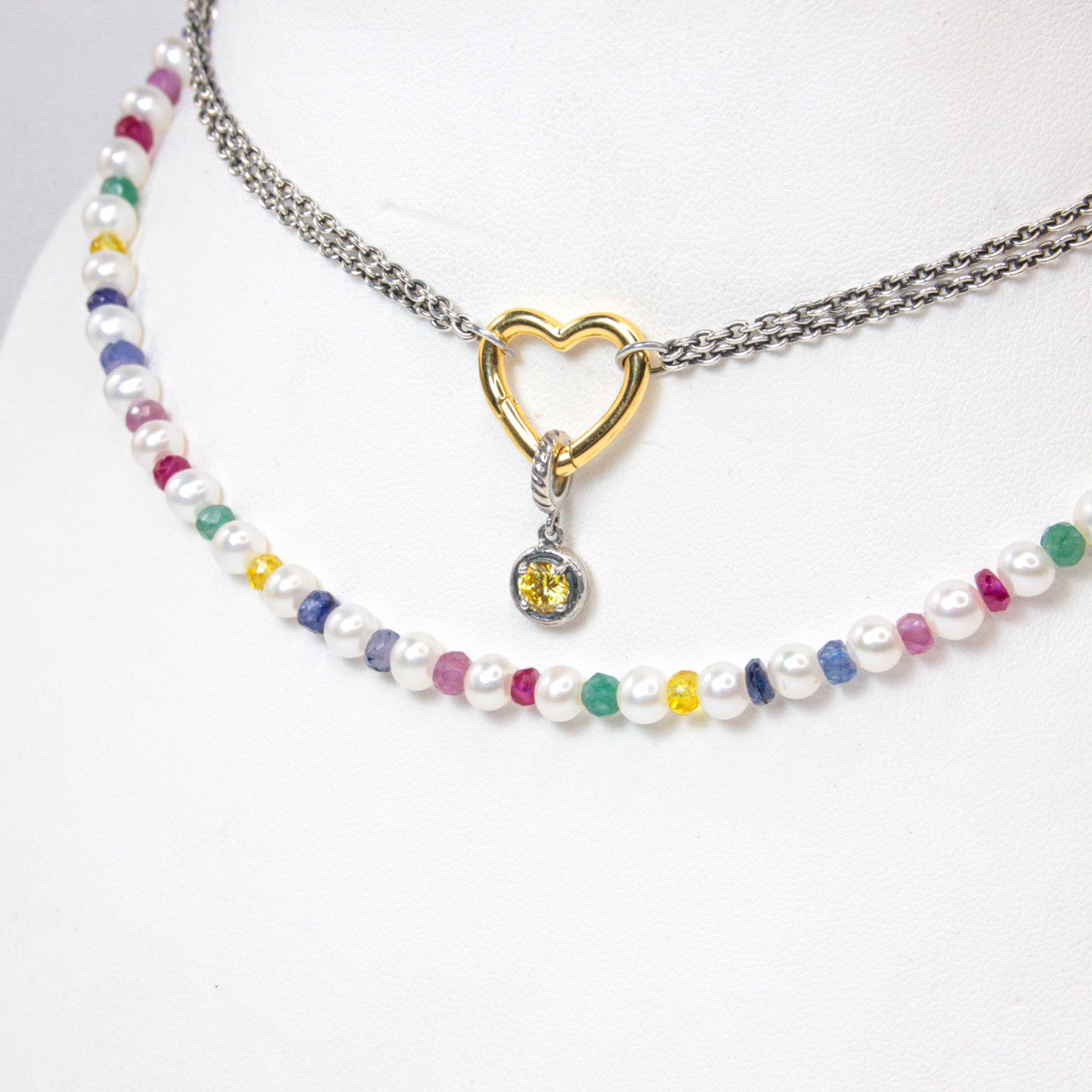Pearl/Mix Sapphire Play Necklace