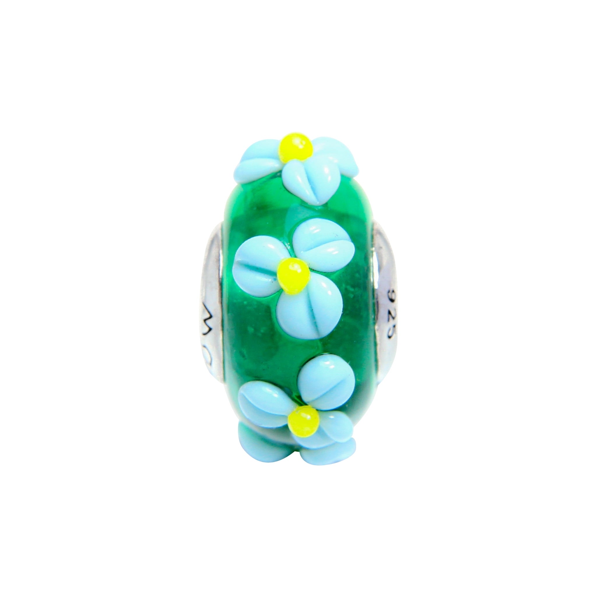 Flower Italian Murano - green