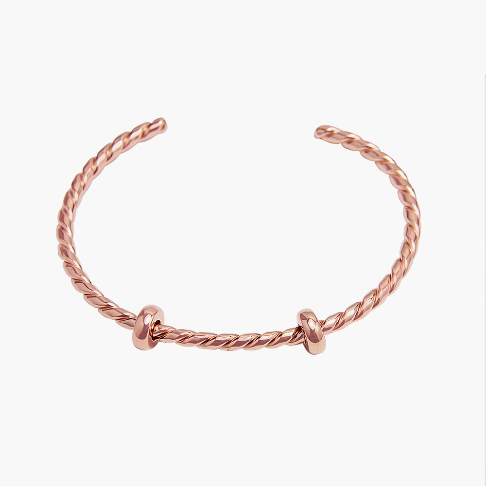 Open Bangle Twisted Rose Gold