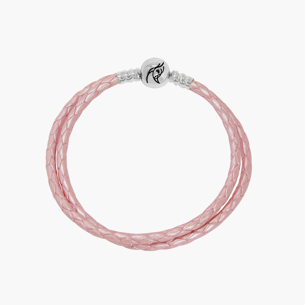 Double Leather Bracelet  Mystic Pink