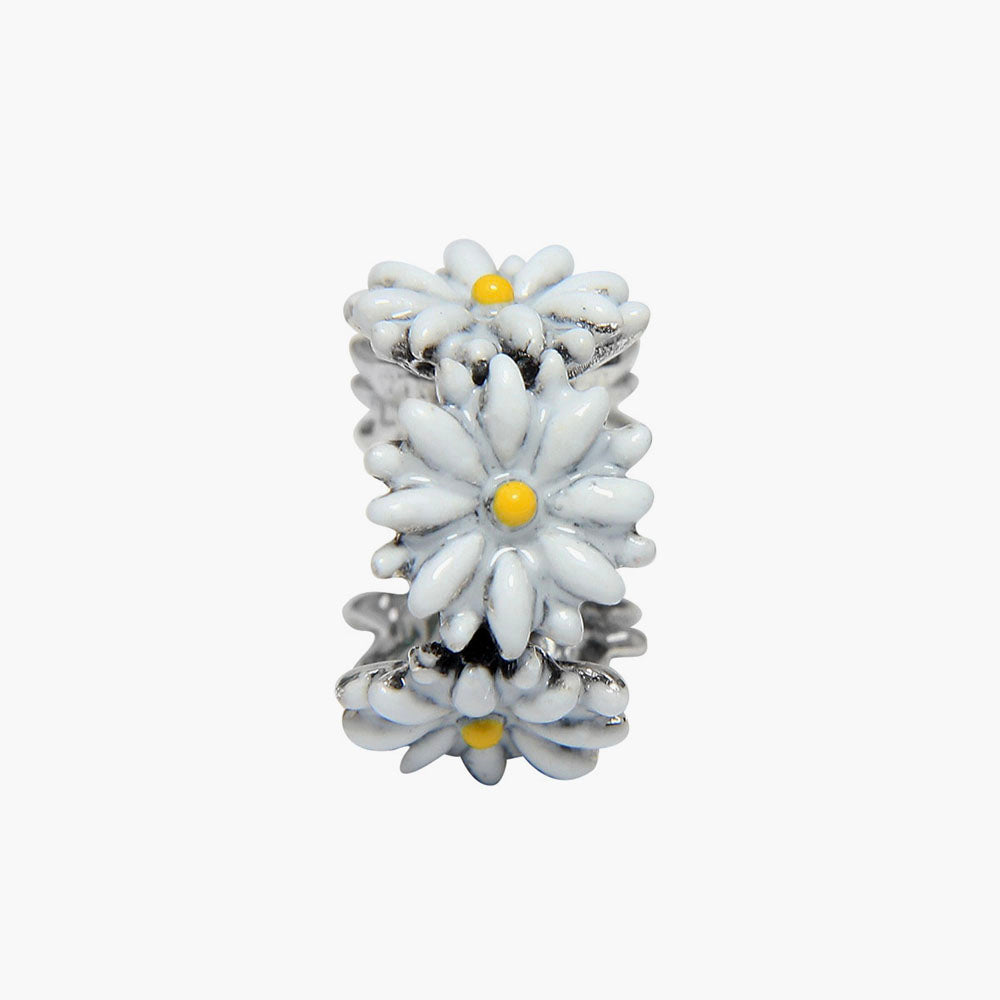 White Daisy Flower Spacer Charm