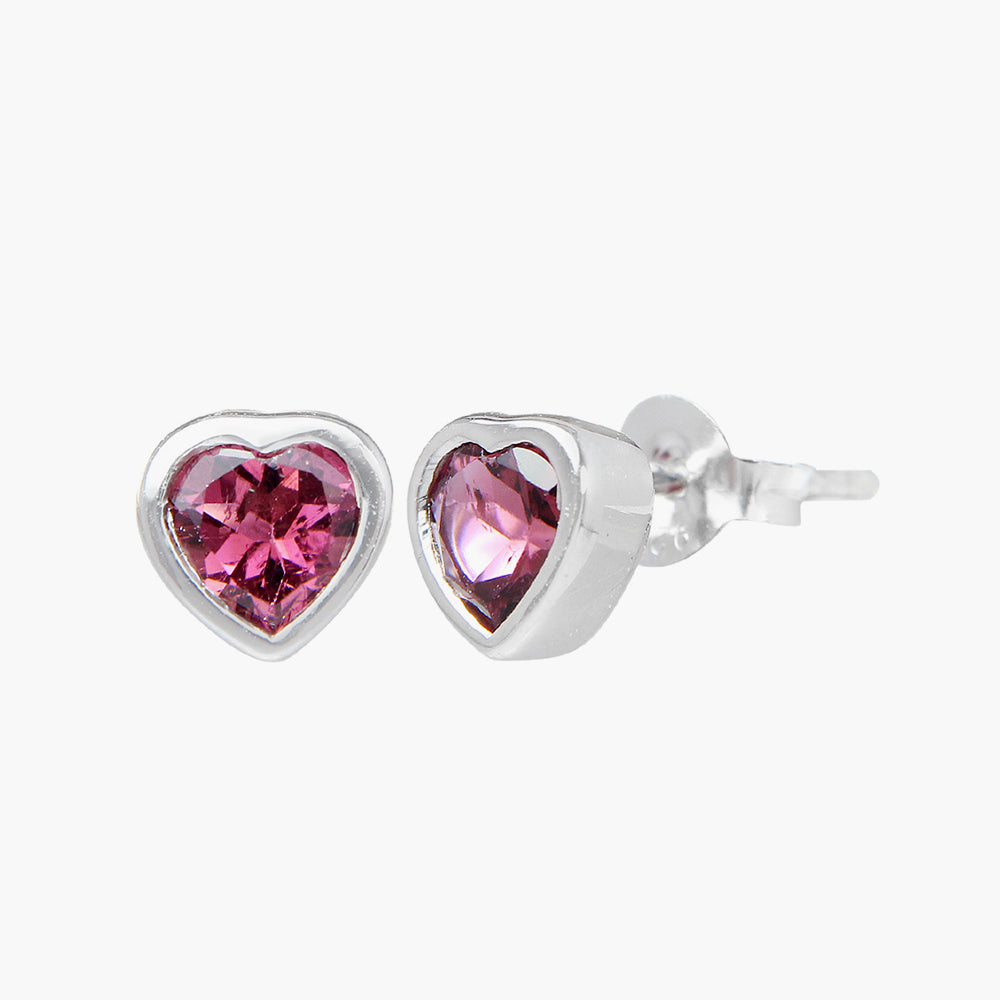 Rhodolite Garnet Heart Earrings