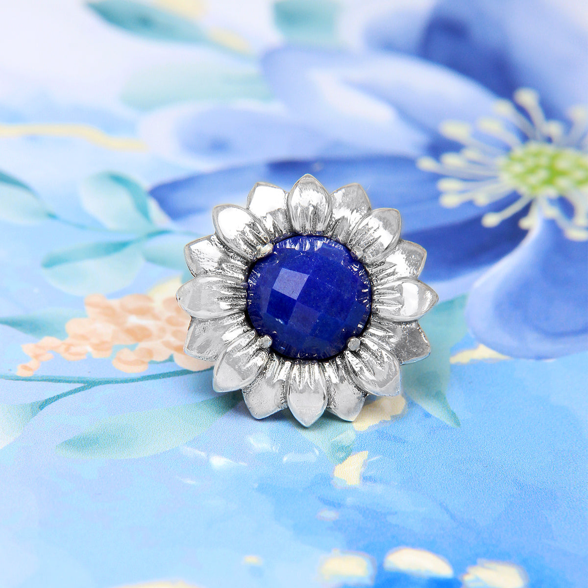 Lapis Lazuli Flower Stopper Charm