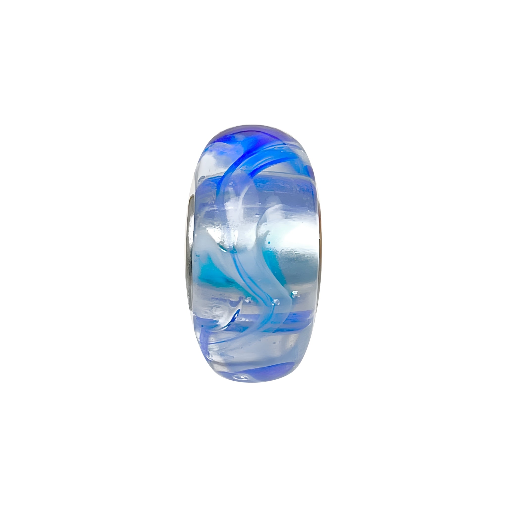 Marble Glass Bead Blue