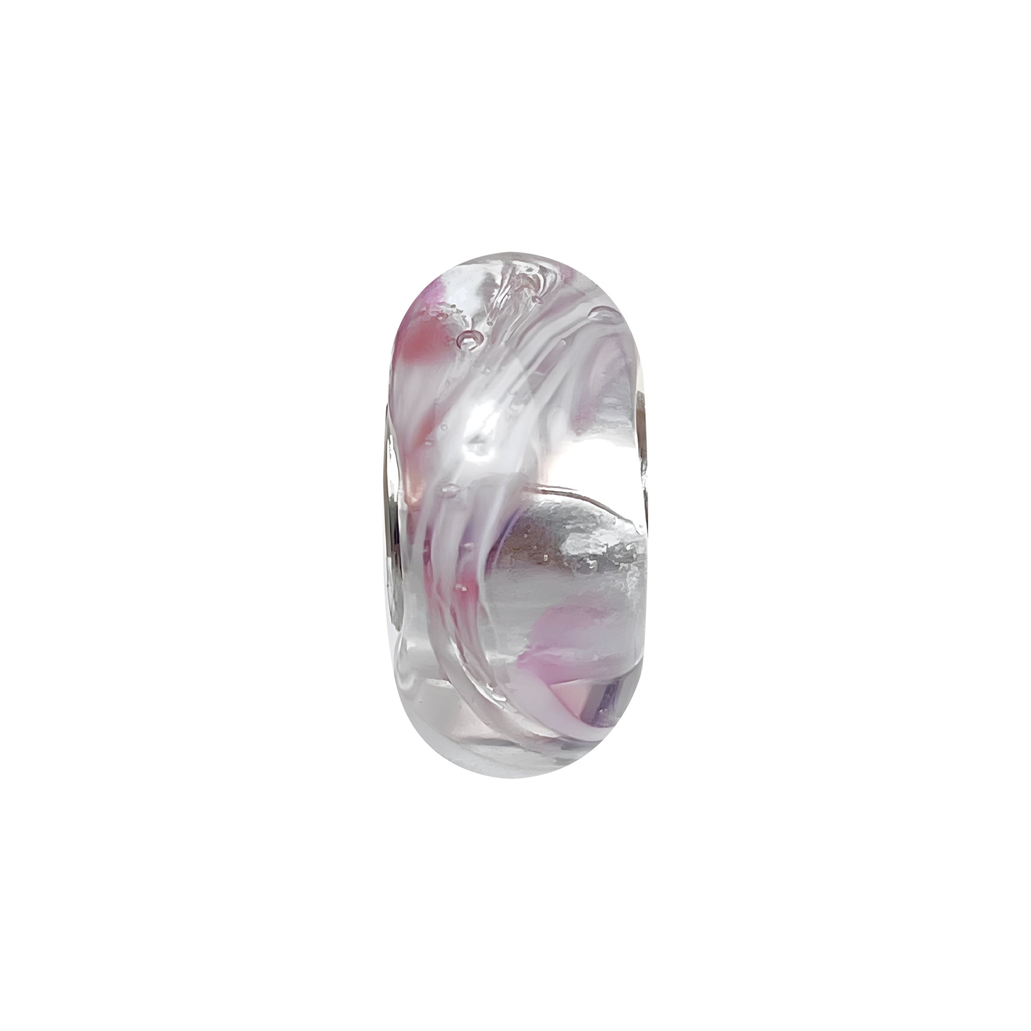Marble Glass Bead Pink