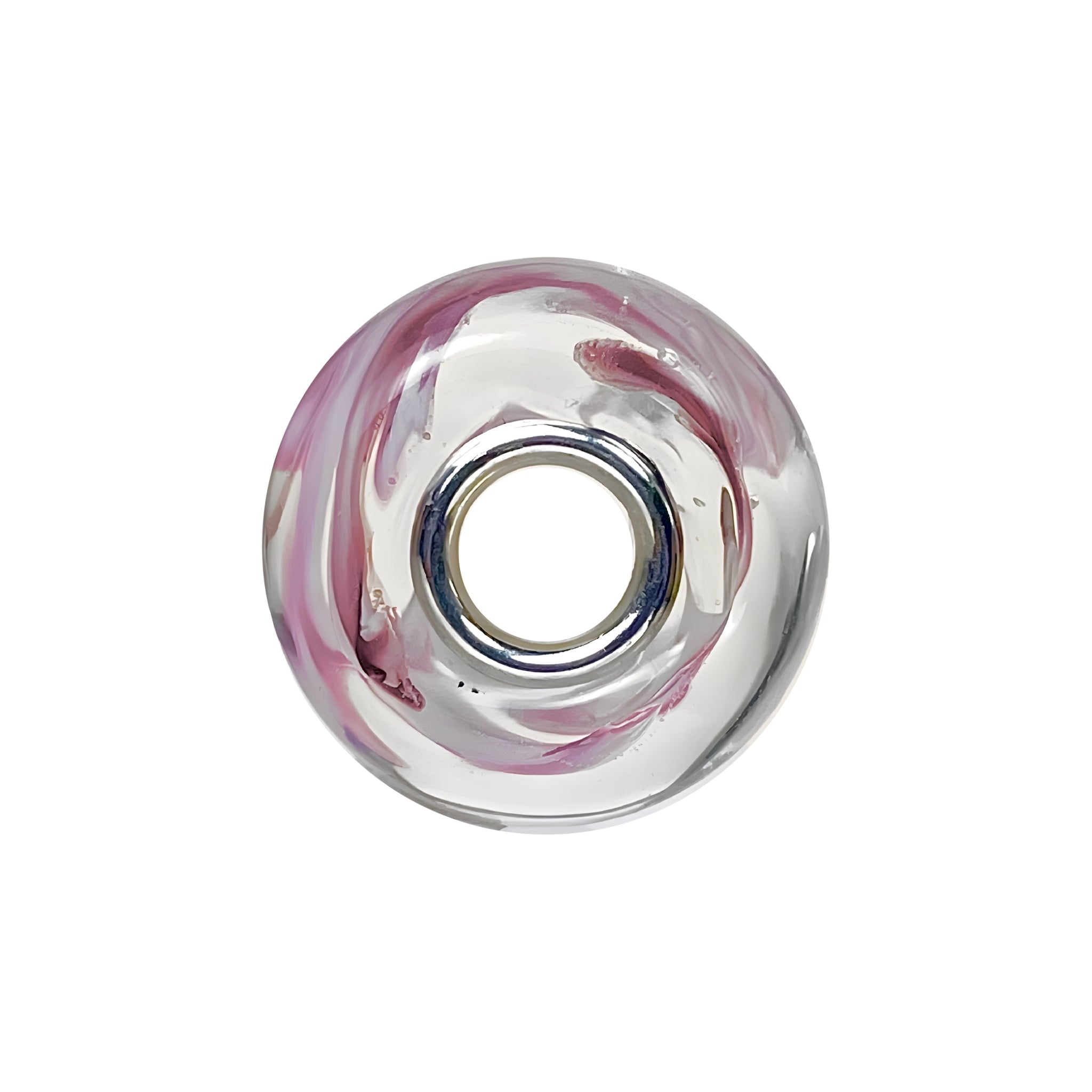 Marble Glass Bead Pink