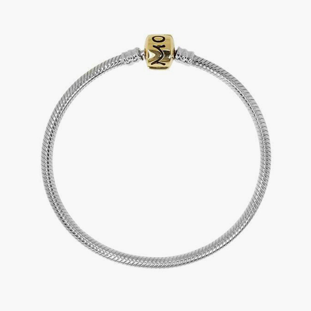 Sterling Silver Bracelet With 14 K Gold Lock