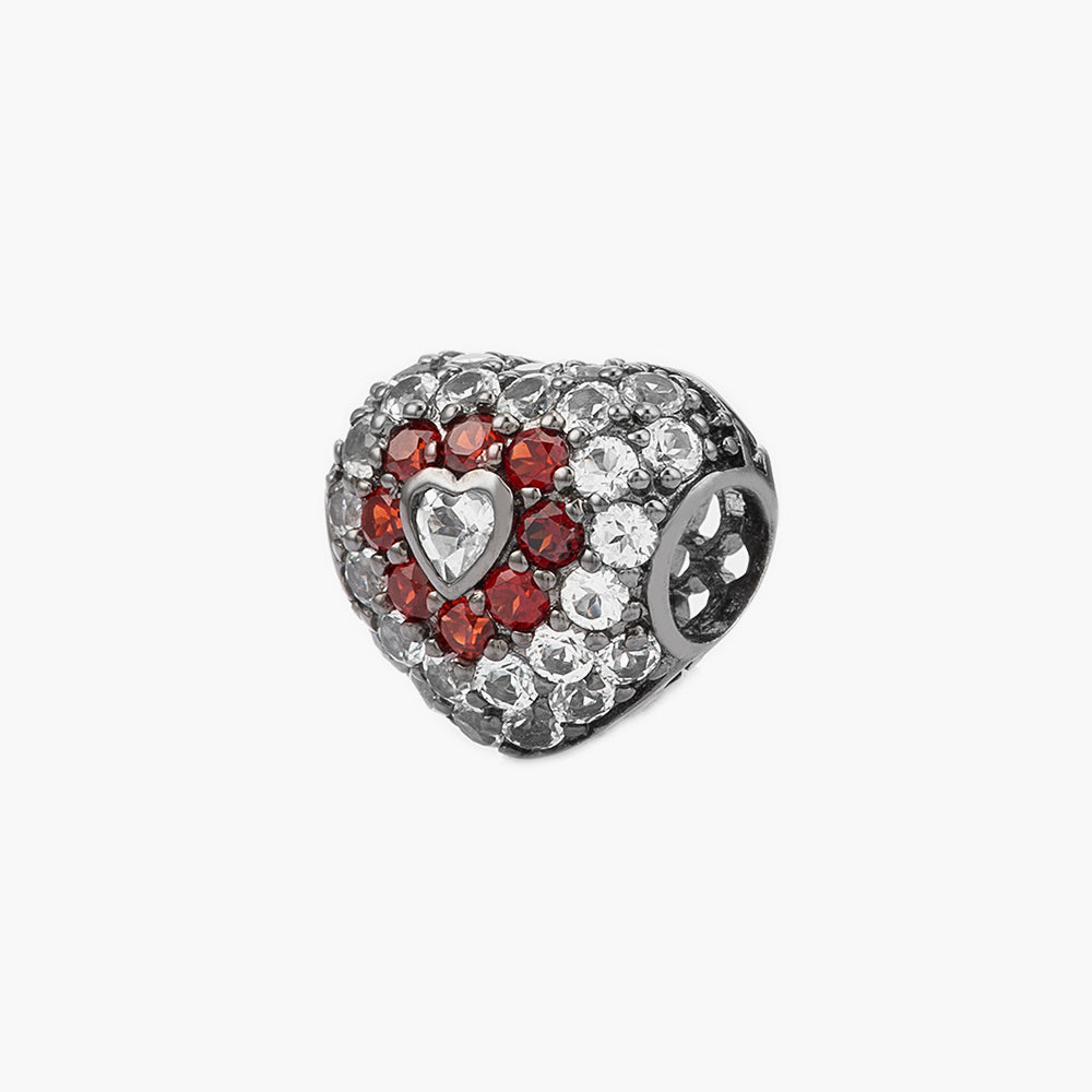 Garnet Heart Bead